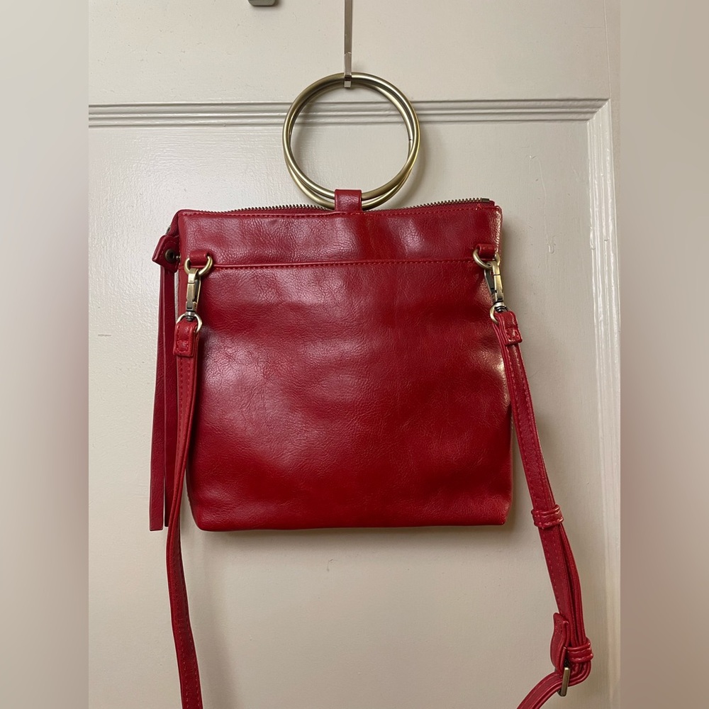 SOLD- Red Vegan Leather Crossbody Bag